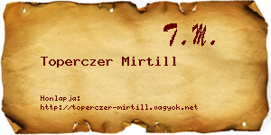 Toperczer Mirtill névjegykártya